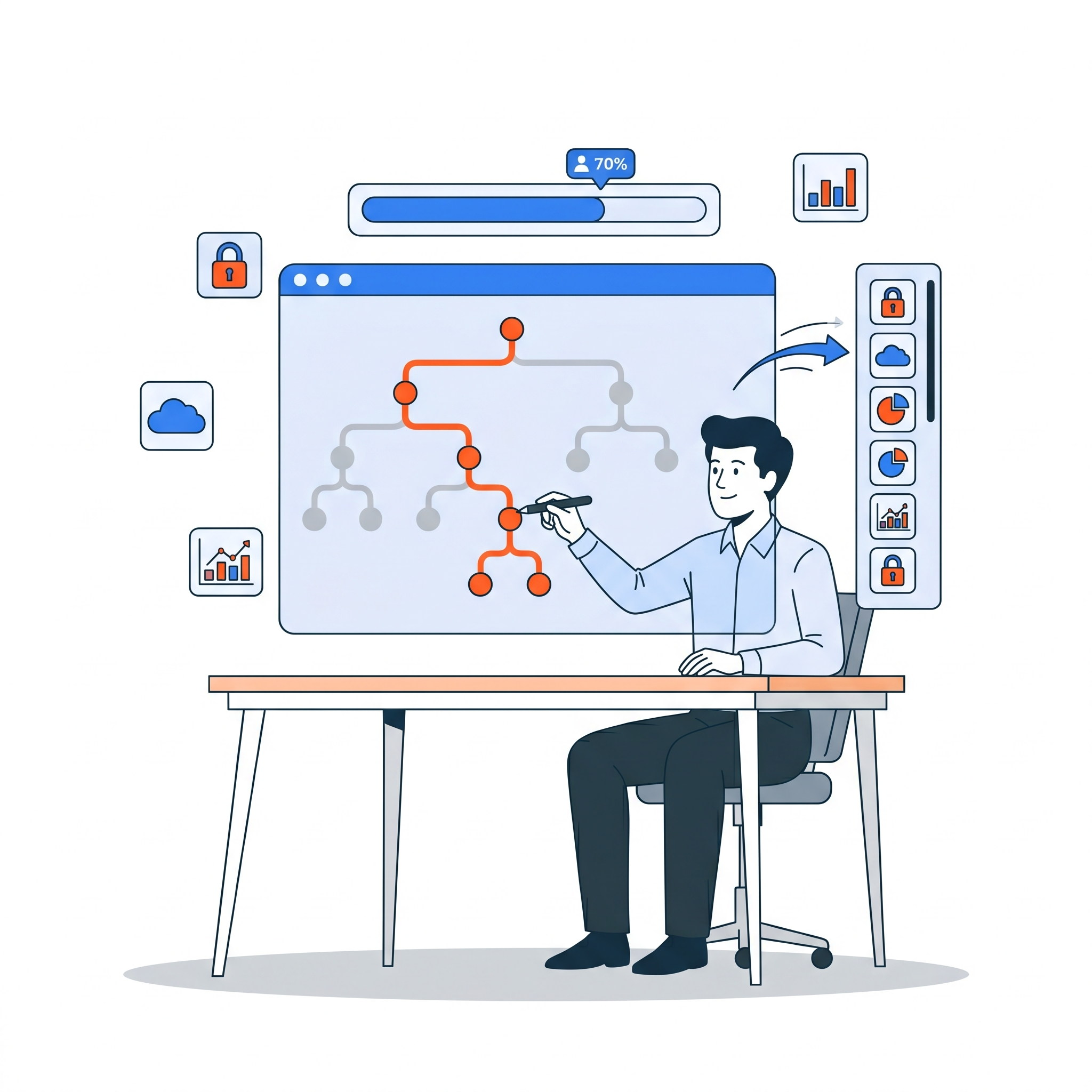 Le prospect s'auto-évalue via le questionnaire de diagnostic